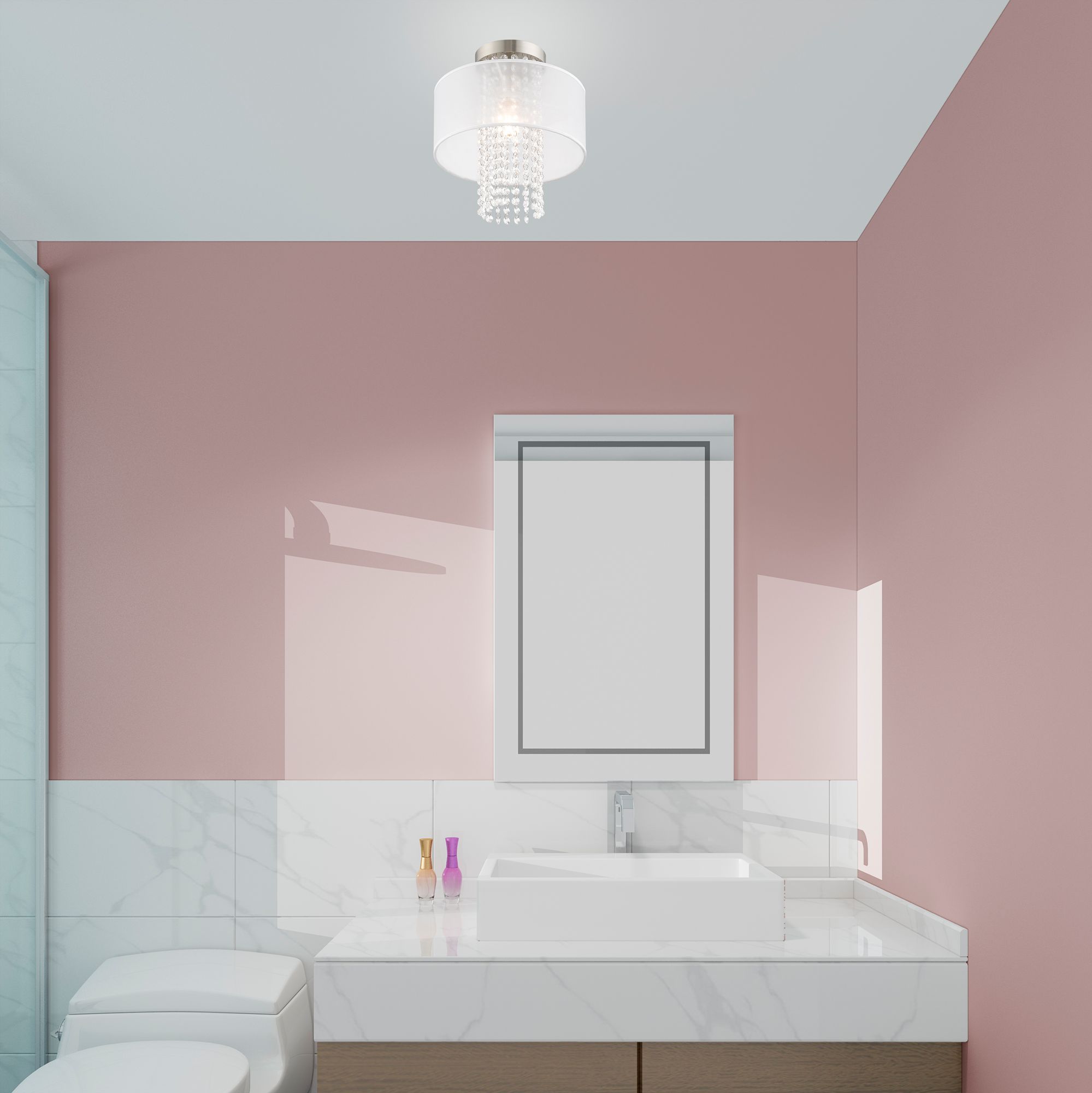 Bella Vista 1 Light Brushed Nickel Ceiling Mount