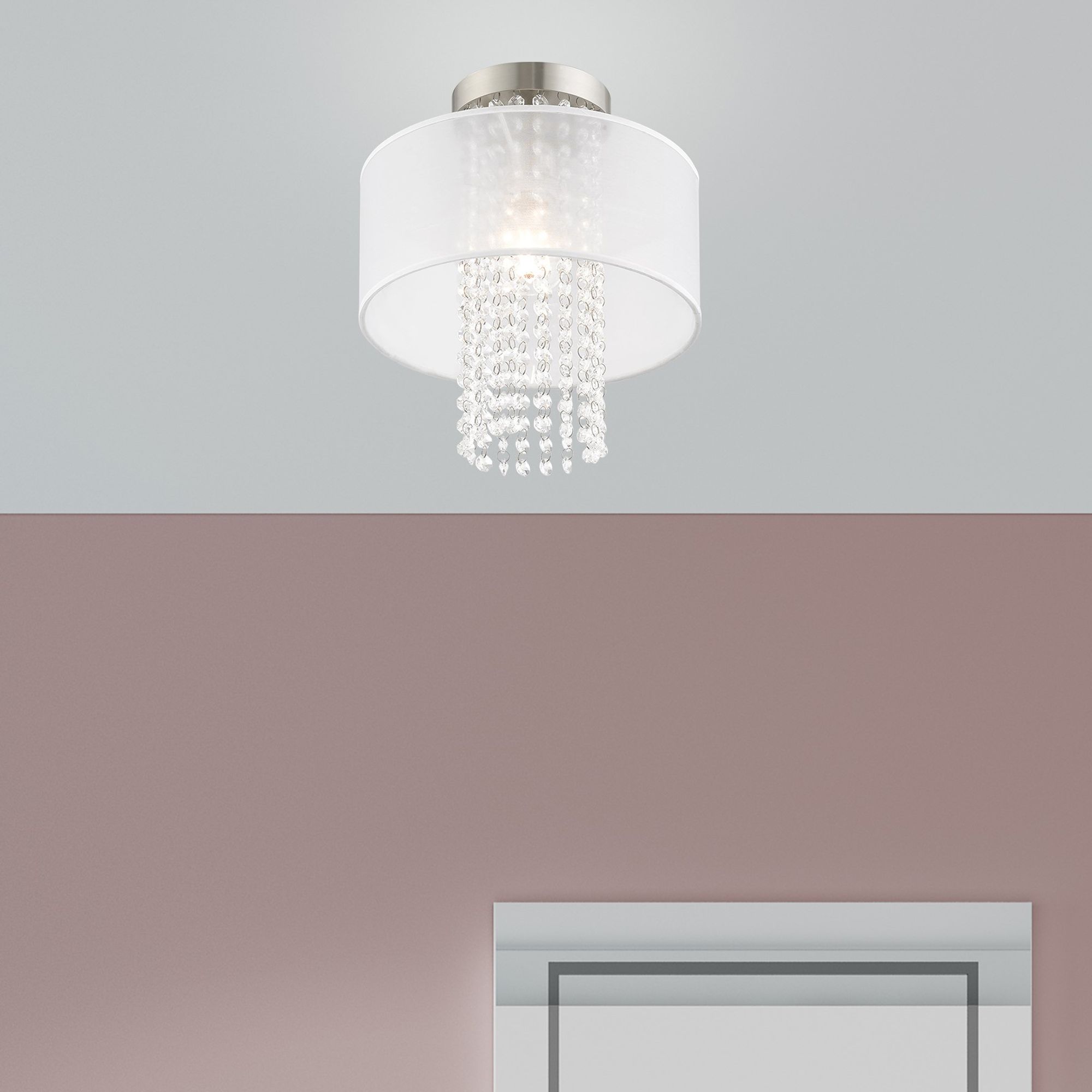 Bella Vista 1 Light Brushed Nickel Ceiling Mount