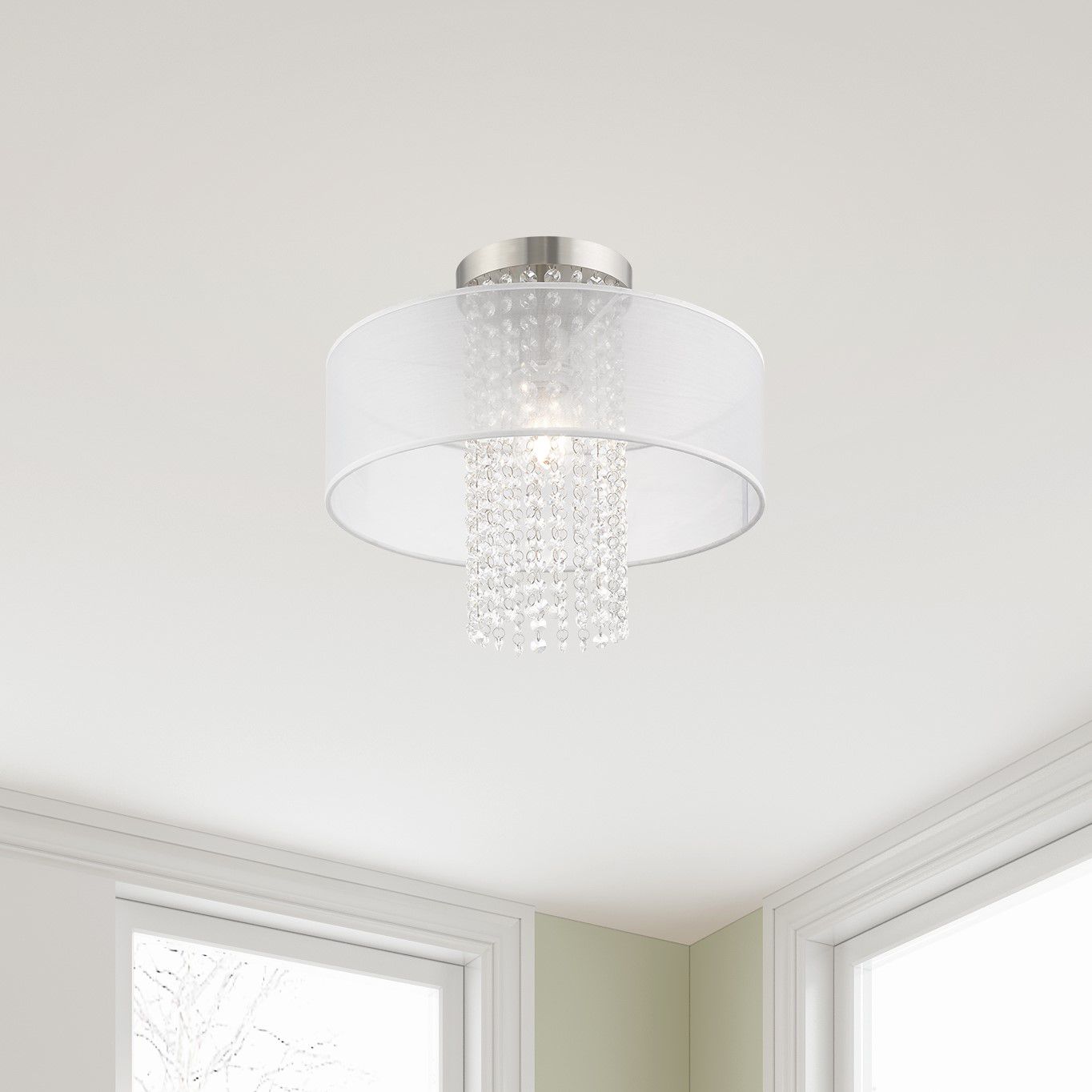 Bella Vista 1 Light Brushed Nickel Ceiling Mount