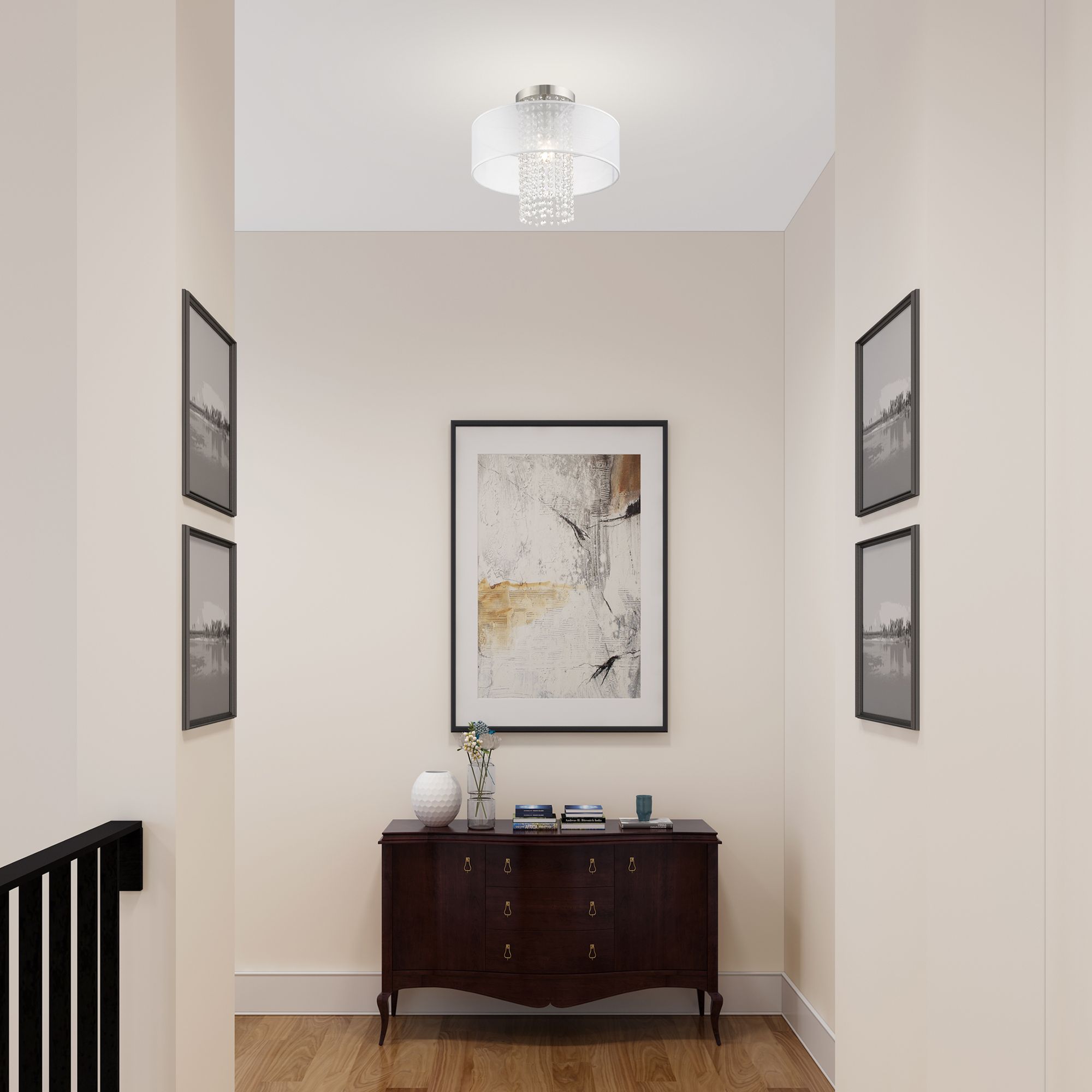 Bella Vista 1 Light Brushed Nickel Ceiling Mount