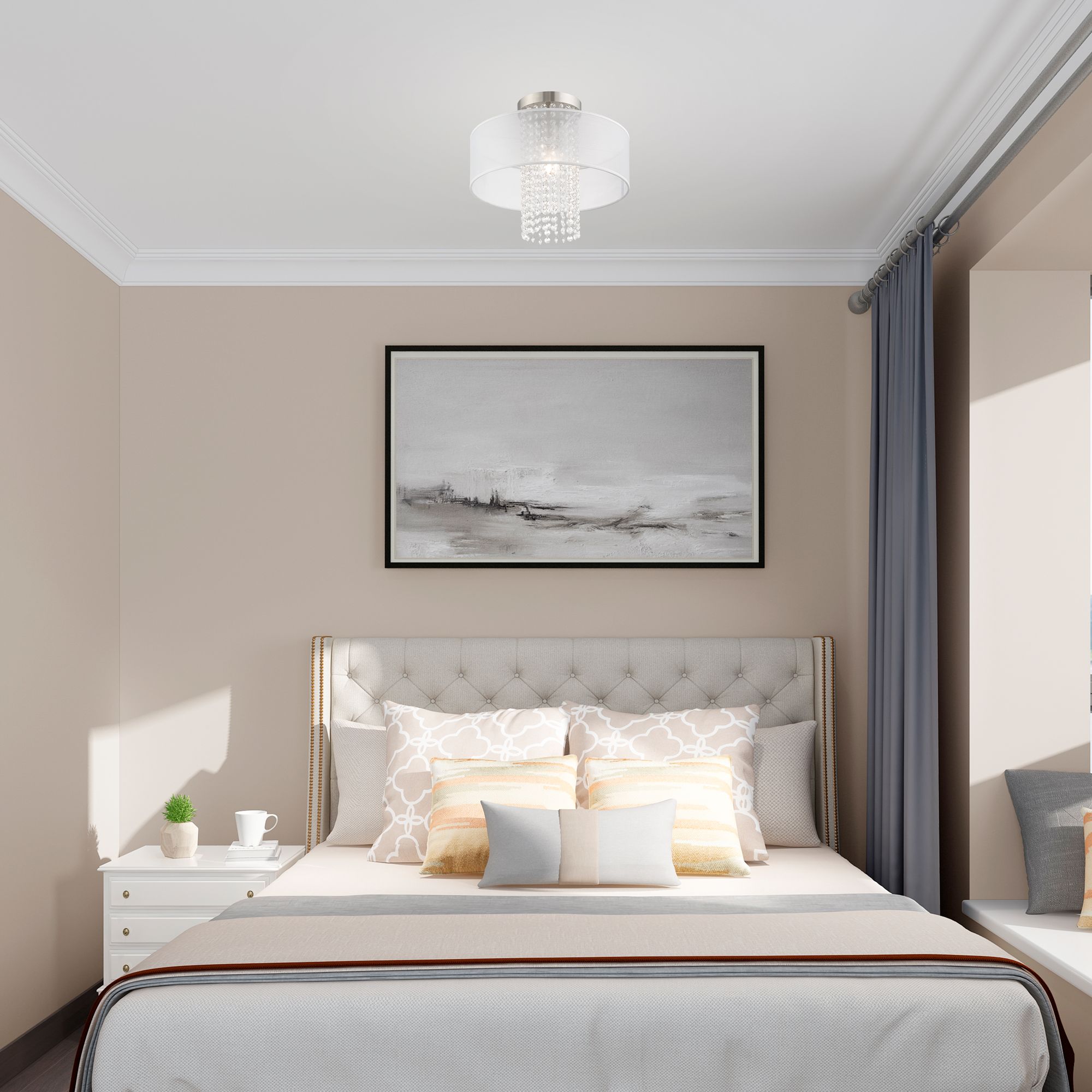 Bella Vista 1 Light Brushed Nickel Ceiling Mount