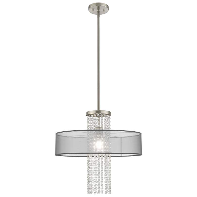 Image 1 Bella Vista 1 Light Brushed Nickel Pendant Chandelier