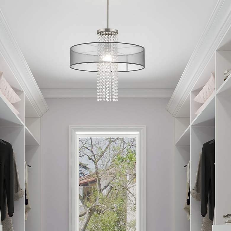 Image 1 Bella Vista 1 Light Brushed Nickel Pendant Chandelier