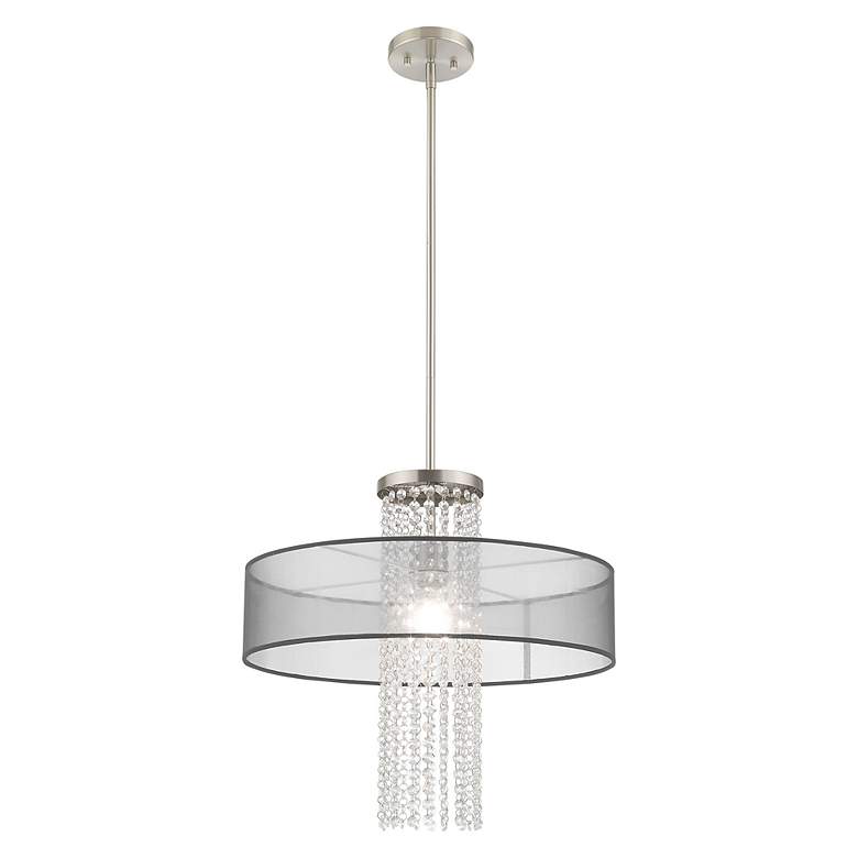 Image 6 Bella Vista 1 Light Brushed Nickel Pendant Chandelier more views