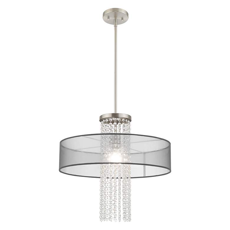 Image 7 Bella Vista 1 Light Brushed Nickel Pendant Chandelier more views