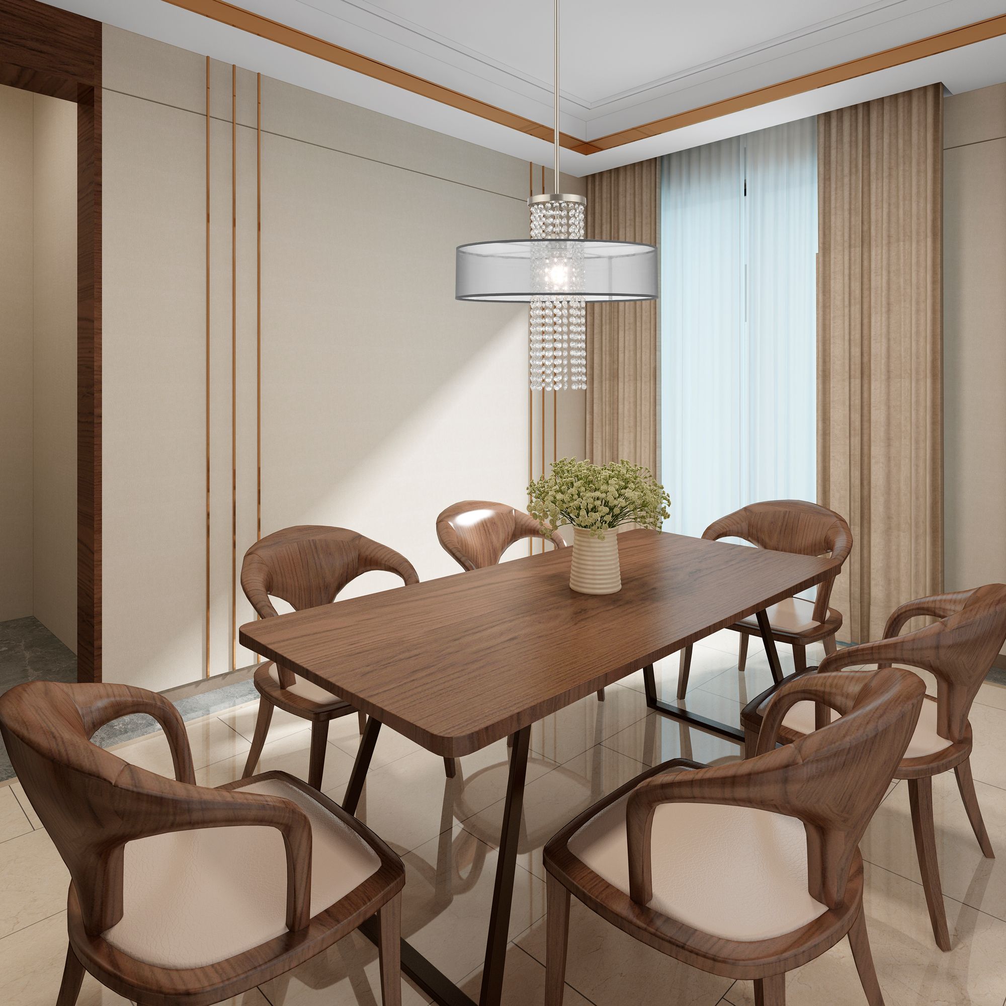 Bella Vista 1 Light Brushed Nickel Pendant Chandelier