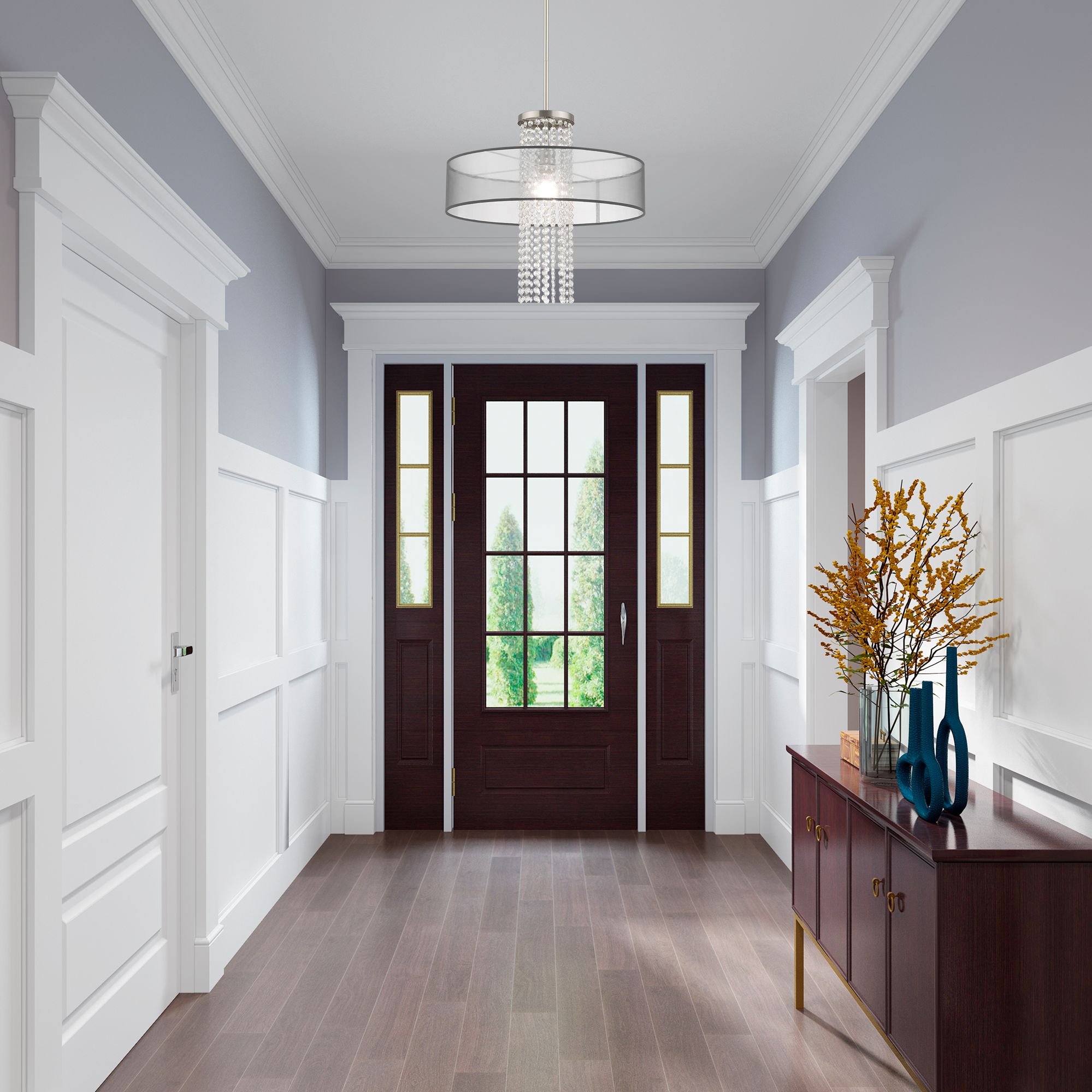 Bella Vista 1 Light Brushed Nickel Pendant Chandelier