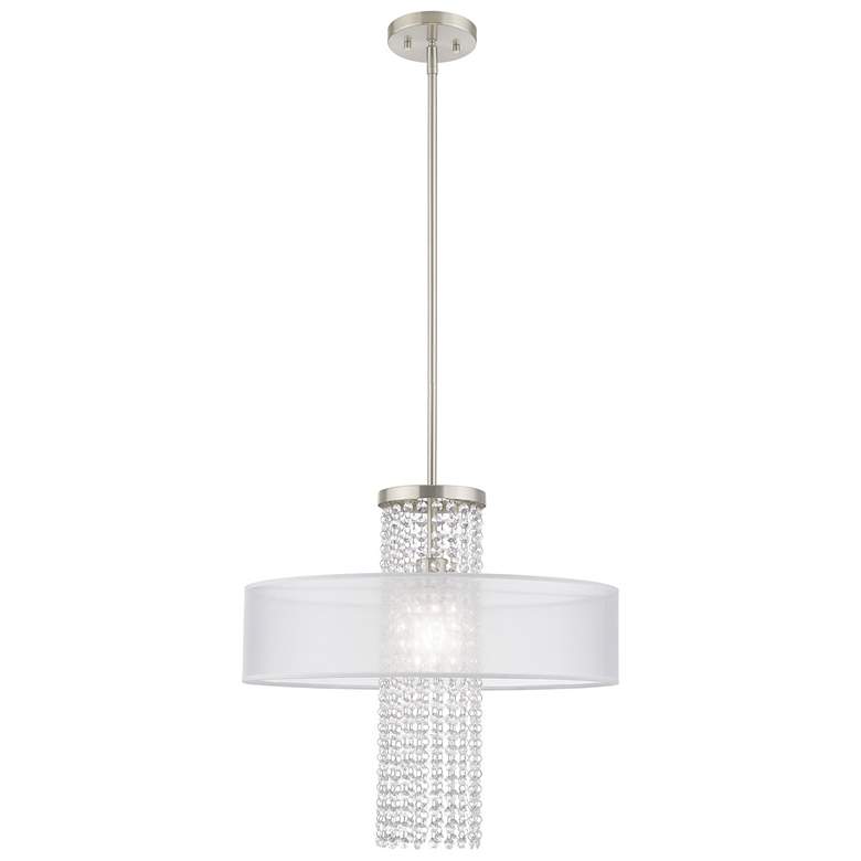 Image 1 Bella Vista 1 Light Brushed Nickel Pendant Chandelier