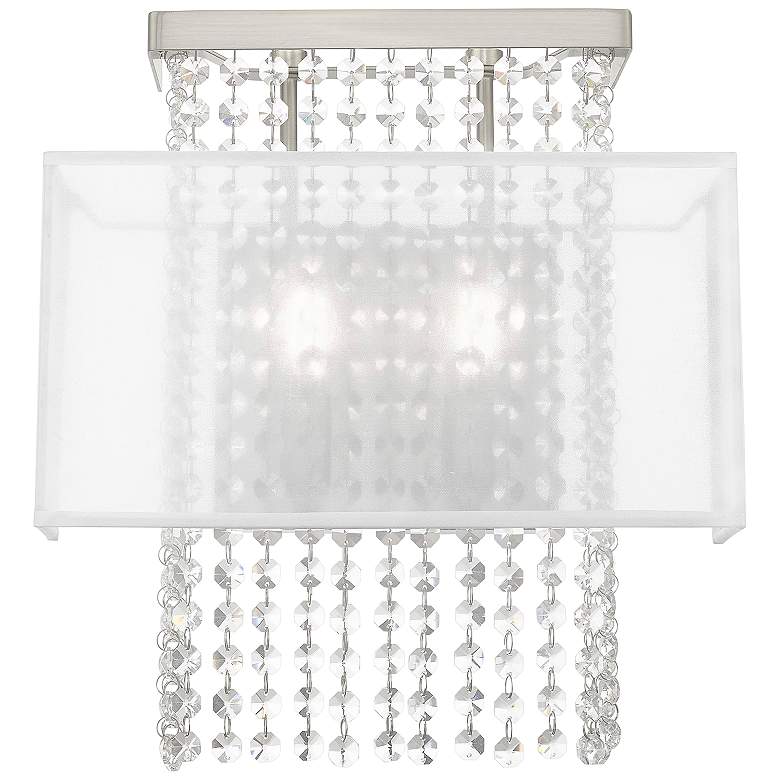 Image 5 Bella Vista 14 1/2" High Brushed Nickel Crystal Wall Sconce more views