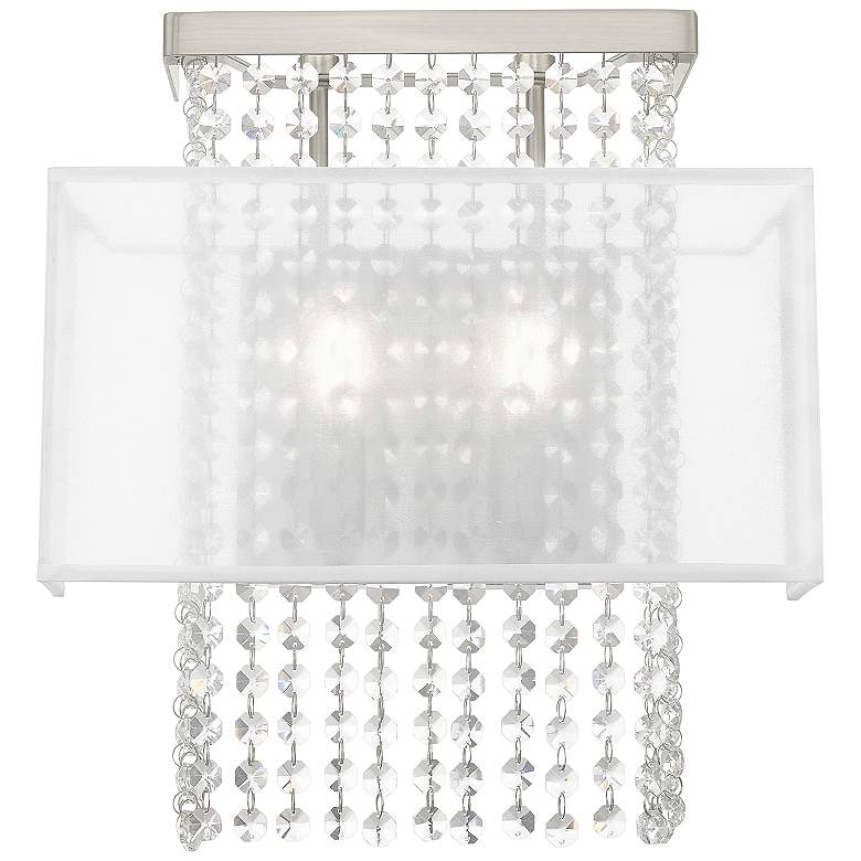 Image 5 Bella Vista 14 1/2 inch High Brushed Nickel Crystal Wall Sconce more views