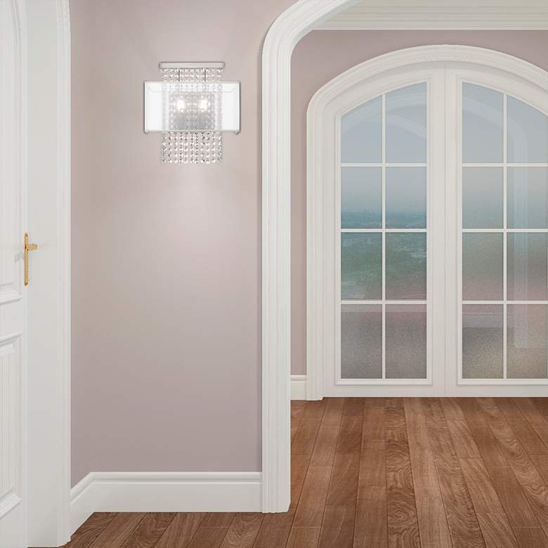 Image 7 Bella Vista 14 1/2" High Brushed Nickel Crystal Wall Sconce more views