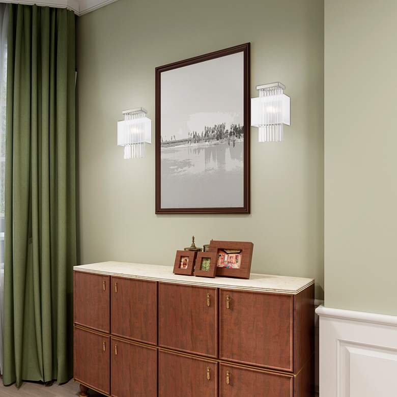 Image 7 Bella Vista 14 1/2" High Brushed Nickel Crystal Wall Sconce more views