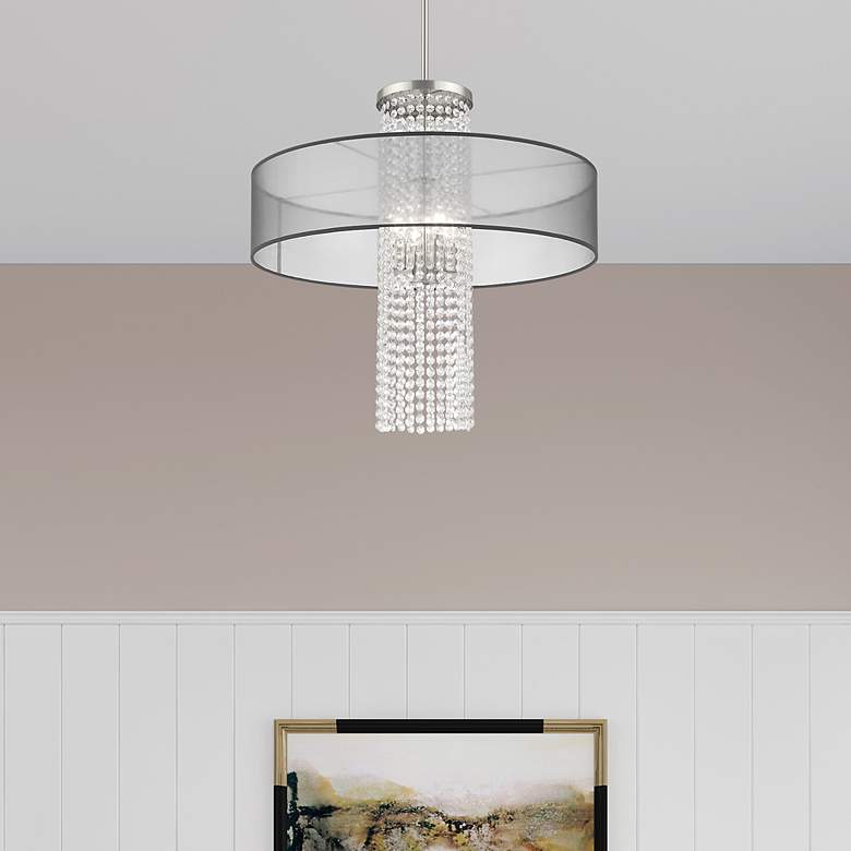 Image 1 Bella Vista 4 Light Brushed Nickel Pendant Chandelier