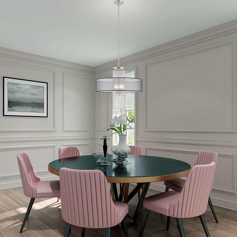 Image 7 Bella Vista 4 Light Brushed Nickel Pendant Chandelier more views