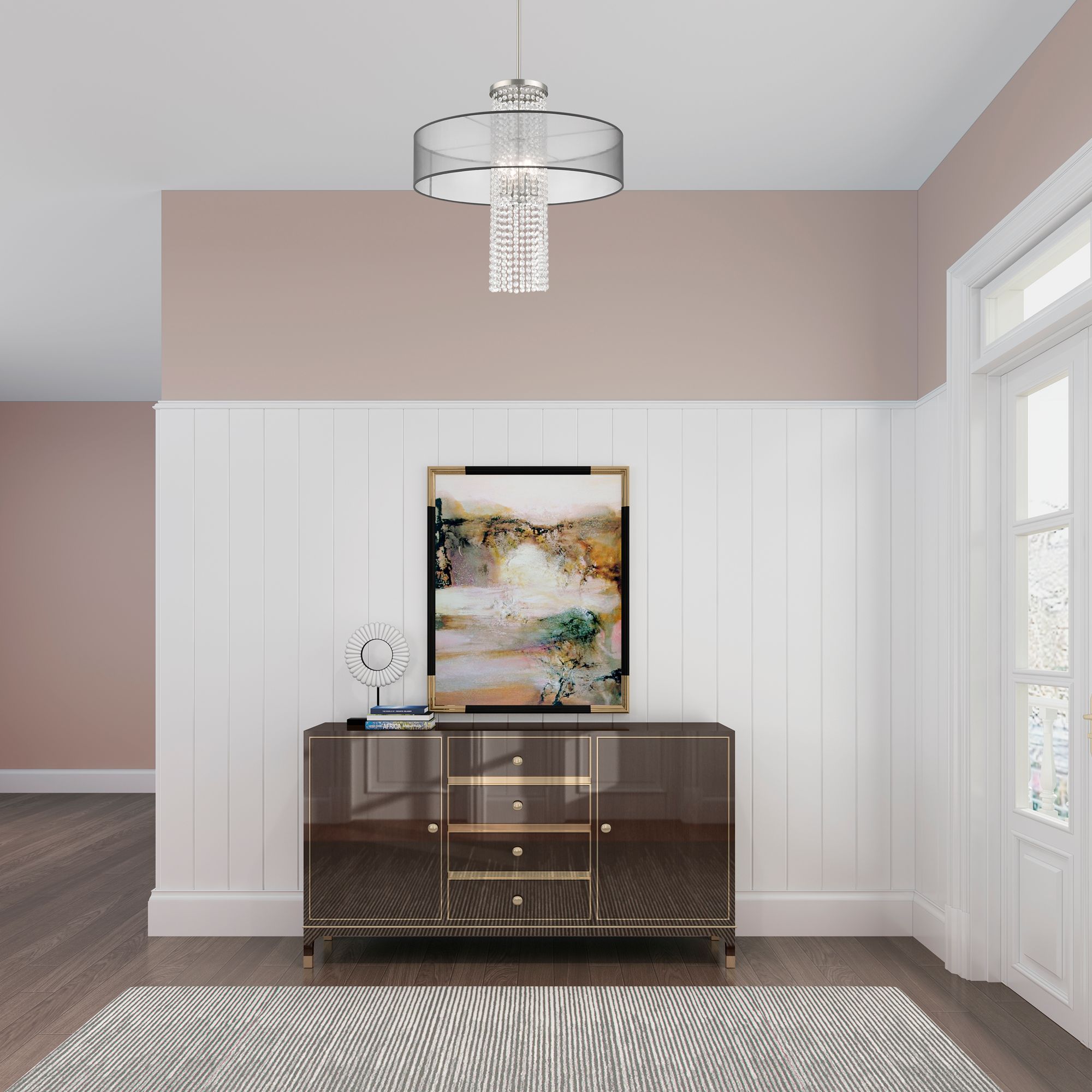 Bella Vista 4 Light Brushed Nickel Pendant Chandelier