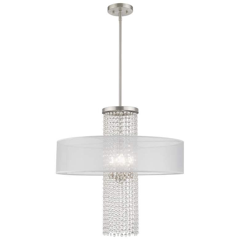 Image 1 Bella Vista 4 Light Brushed Nickel Pendant Chandelier