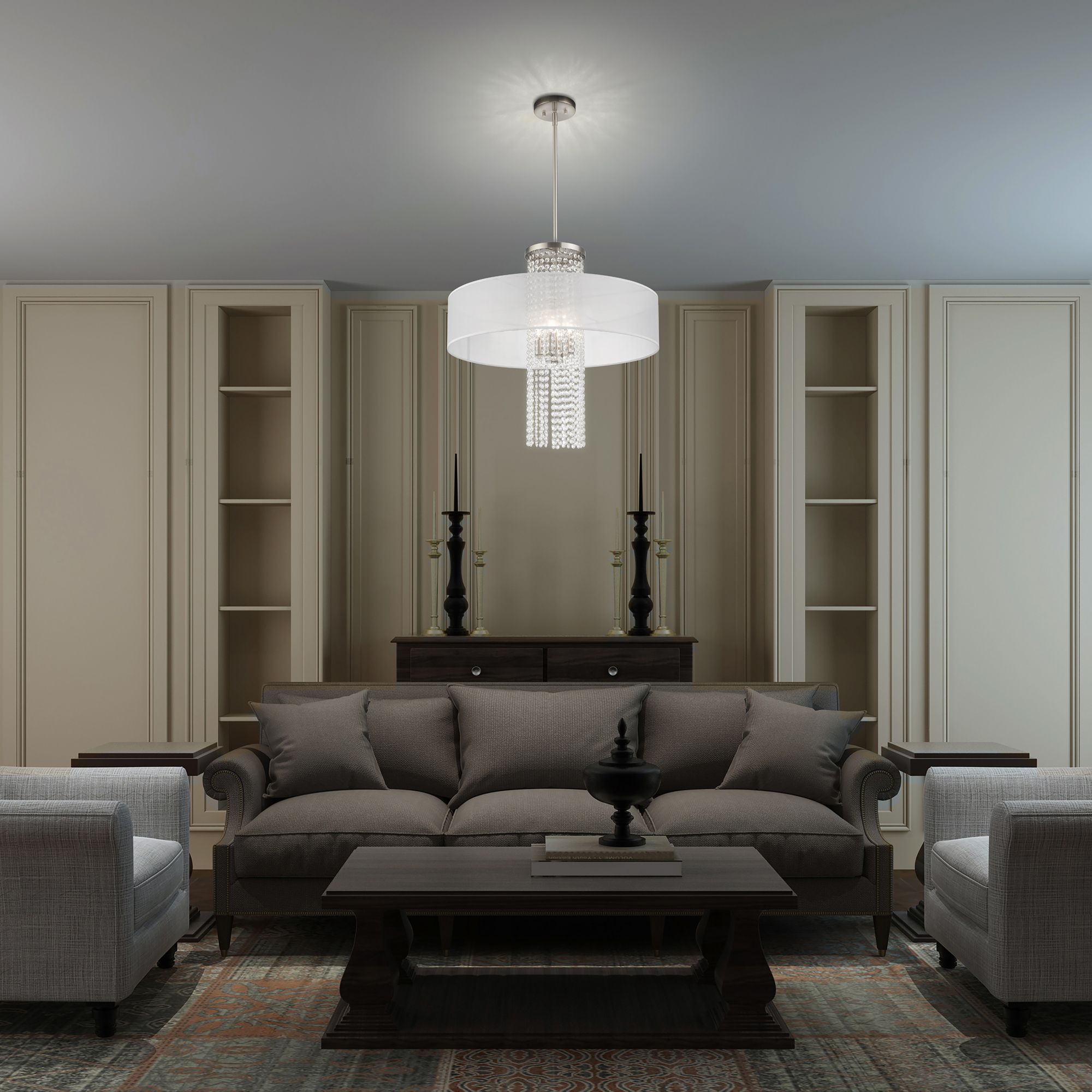 Bella Vista 4 Light Brushed Nickel Pendant Chandelier