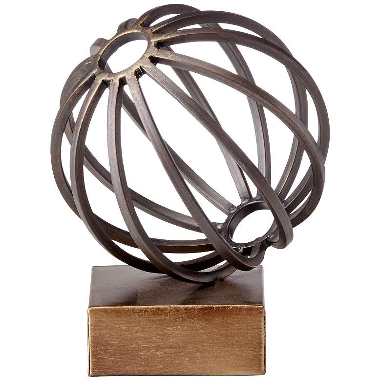 Image 1 Bellac 8 inch High Bronze Metal Globe Figurine