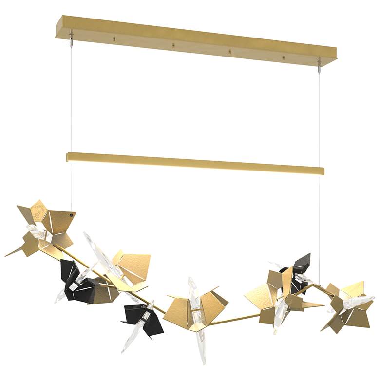 Image 1 Belladonna 50.3"W Black Accented Modern Brass Standard LED Pendant