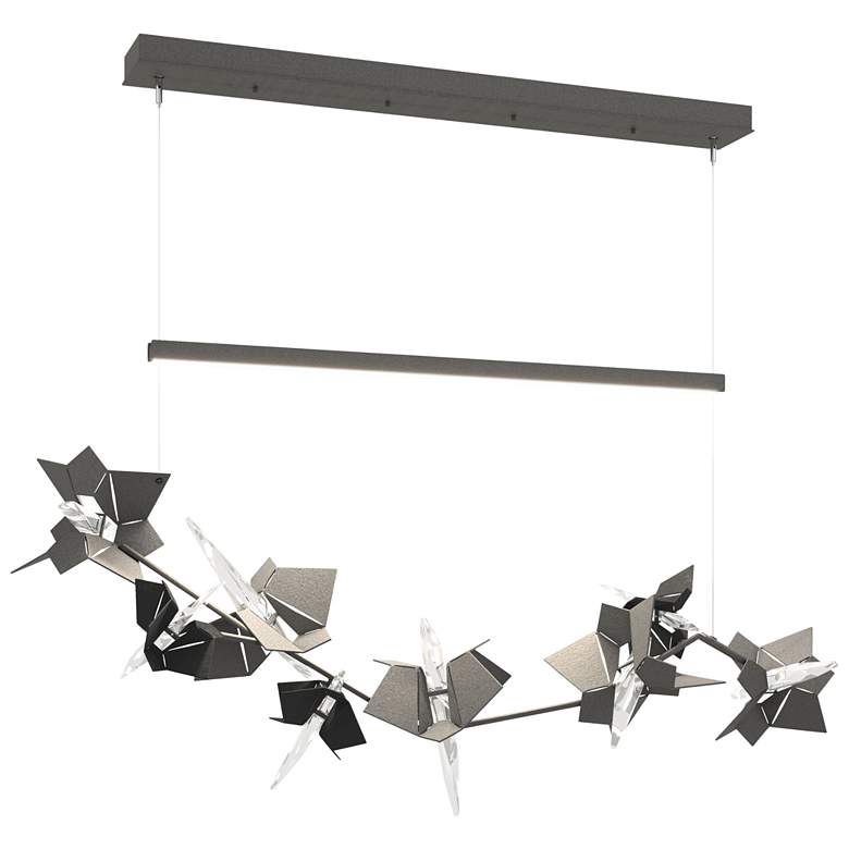 Image 1 Belladonna 50.3"W Black Accented Natural Iron Standard LED Pendant