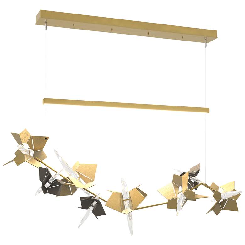 Image 1 Belladonna 50.3"W Dark Smoke Accented Modern Brass Standard LED Pendan