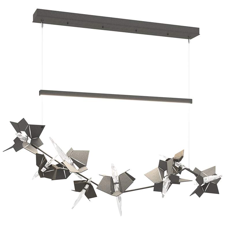 Image 1 Belladonna 50.3"W Dark Smoke Accented Natural Iron Standard LED Pendan