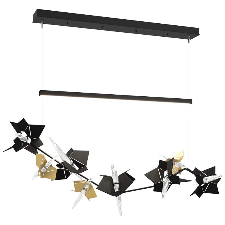 Image 1 Belladonna 50.3"W Modern Brass Accented Black Standard LED Pendant