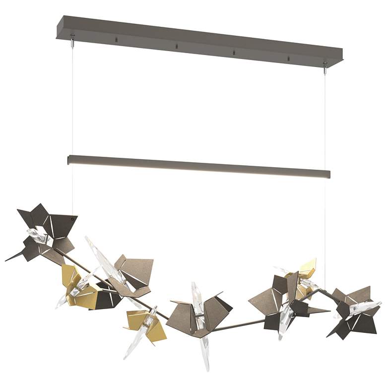 Image 1 Belladonna 50.3"W Modern Brass Accented Dark Smoke Standard LED Pendan