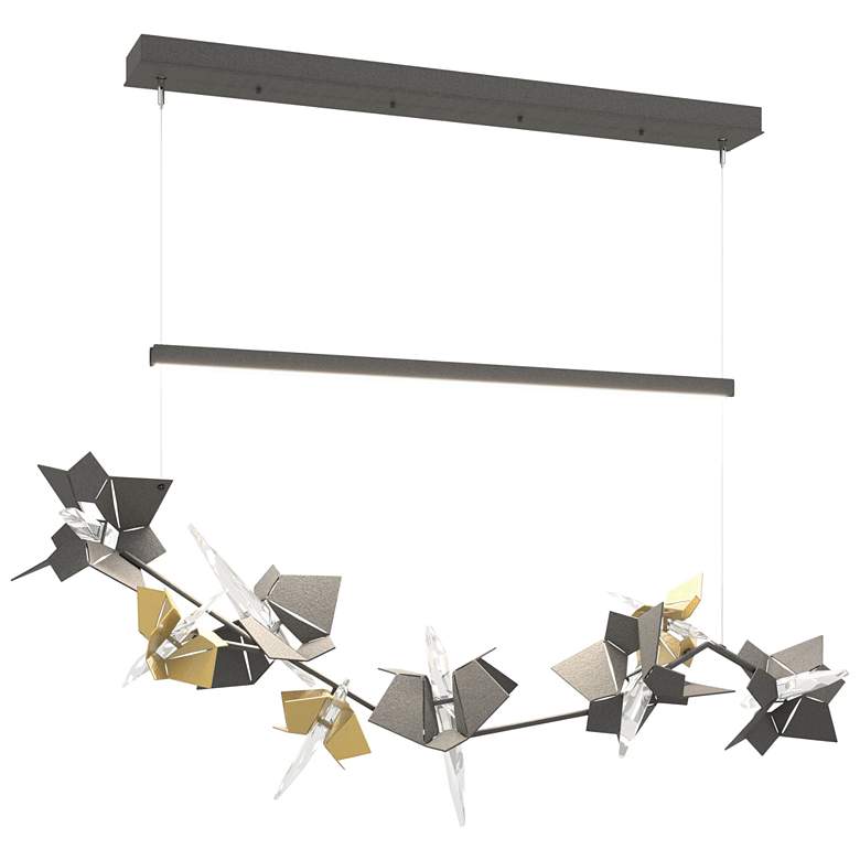 Image 1 Belladonna 50.3"W Modern Brass Accented Natural Iron Standard LED Pend