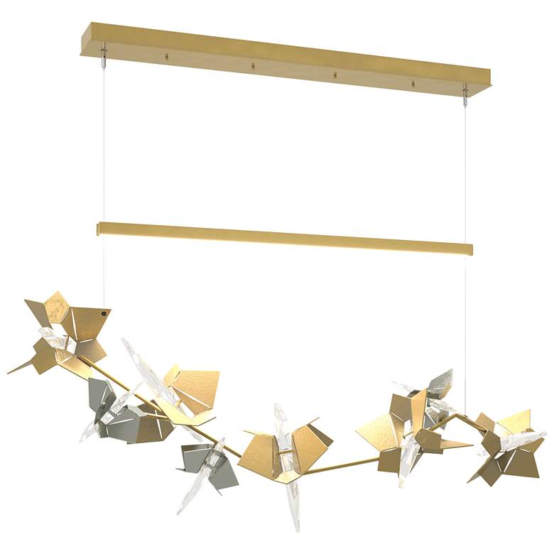 Image 1 Belladonna 50.3"W Sterling Accented Modern Brass Standard LED Pendant