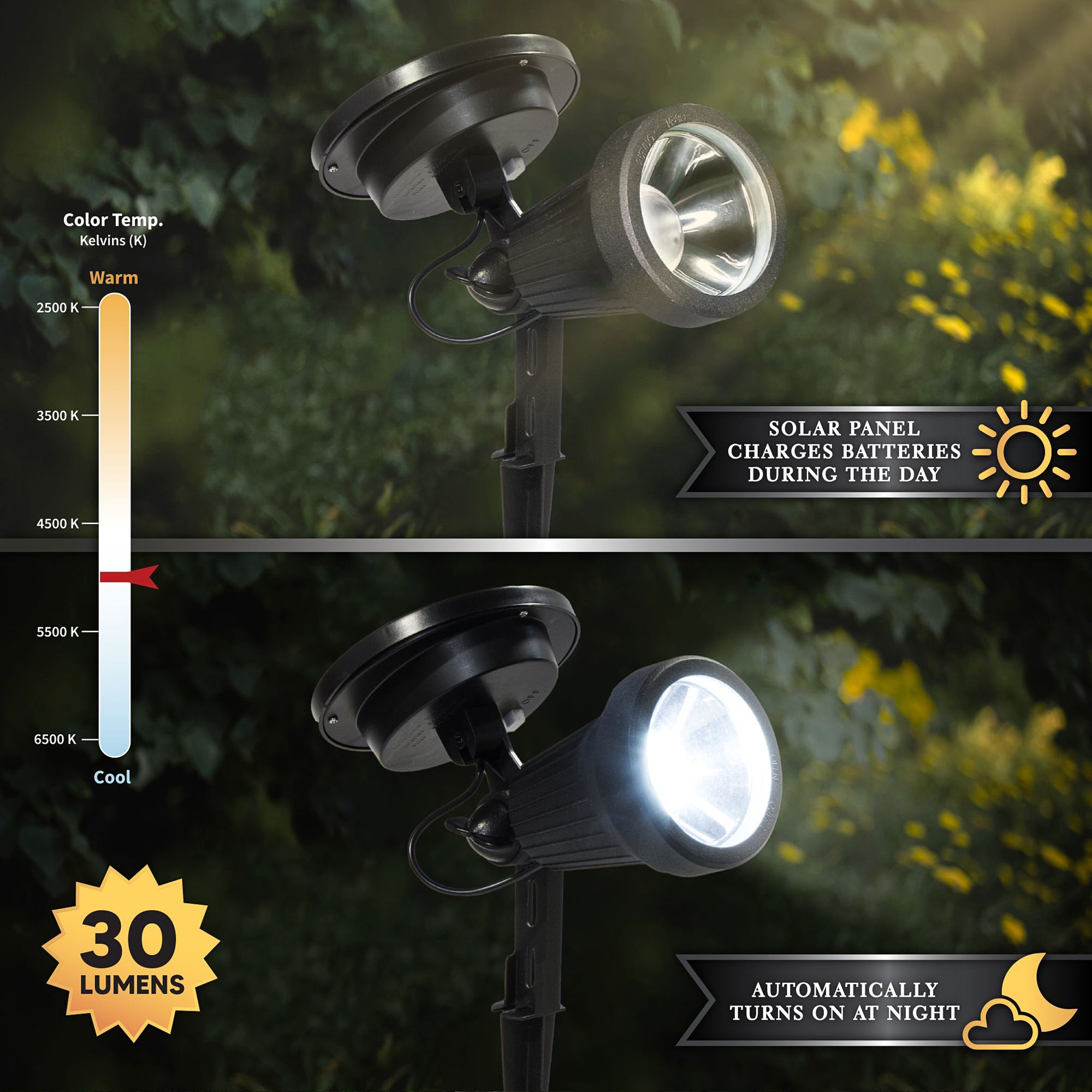 Bellagio 10 3/4" High Black Solar Powered LED Landscape Spotlight Image 3