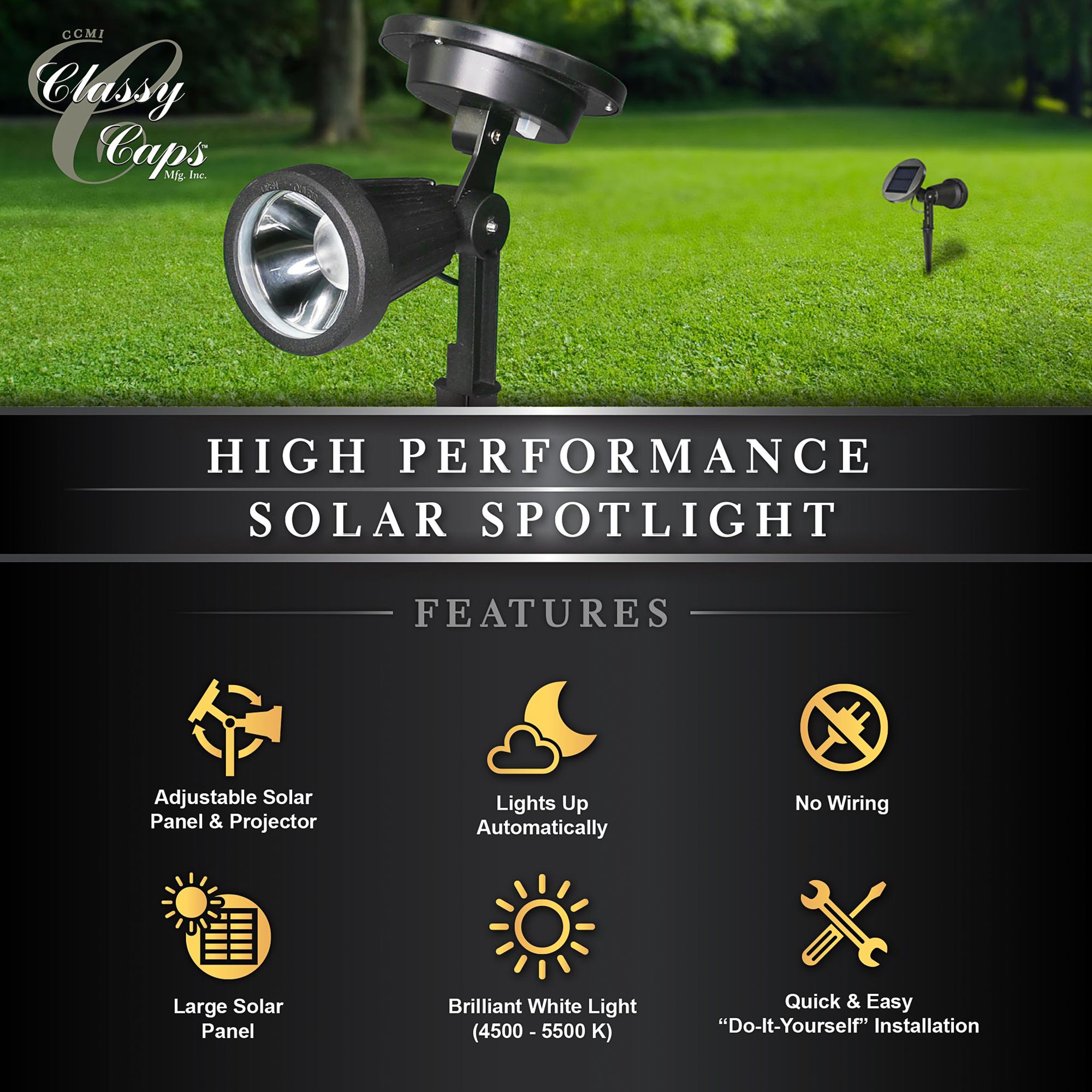 Bellagio 10 3/4" High Black Solar Powered LED Landscape Spotlight Image 6