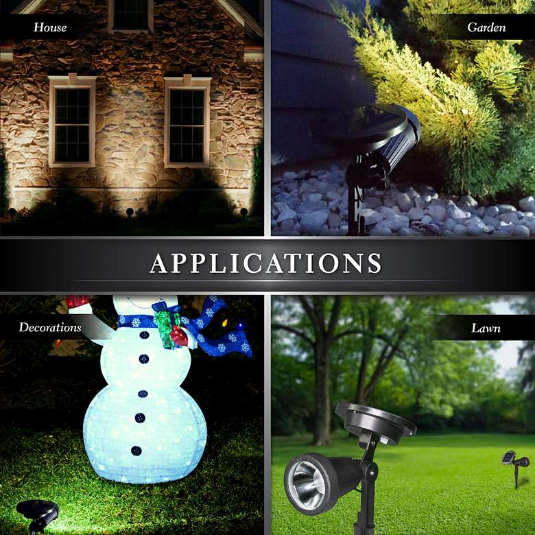 Image 4 Bellagio 10 3/4" High Black Solar Powered LED Landscape Spotlight more views