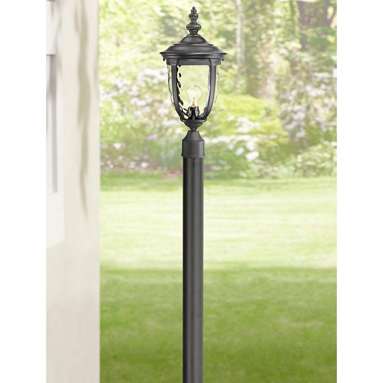 Image 1 Bellagio 103" High Black Outdoor Post Light with Burial Pole