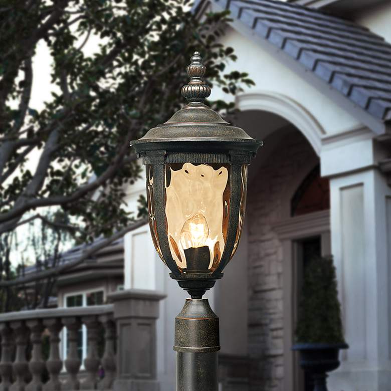 Bellagio 103&quot; High Bronze Outdoor Post Light with Pole