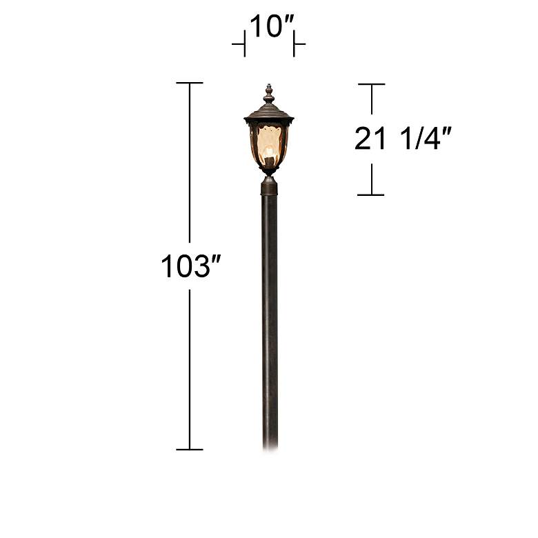 Image 3 Bellagio 103" High Bronze Outdoor Post Light with Pole more views