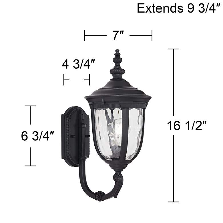 Image 7 Bellagio 16 1/2" High Black Upbridge Arm Outdoor Wall Light Set of 2 more views