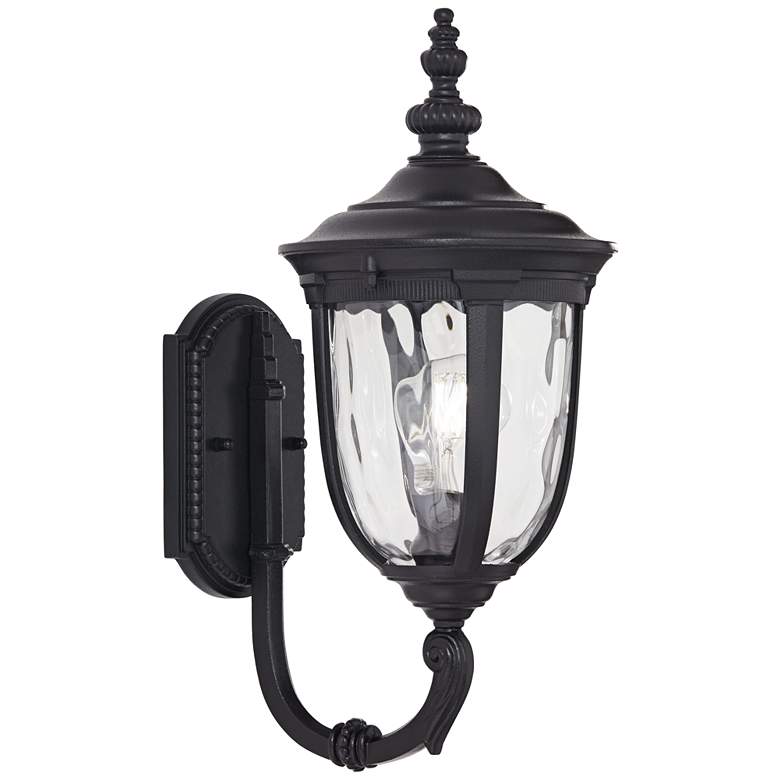 Image 2 Bellagio 16 1/2 inch High Black Upbridge Arm Outdoor Wall Light