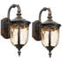 Bellagio 16 1/2" High Bronze Downbridge Outdoor Wall Light Set of 2