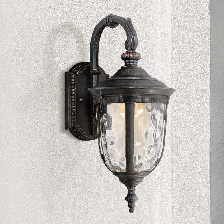 Image 1 Bellagio 16 1/2"H Bronze Downbridge LED Outdoor Wall Light