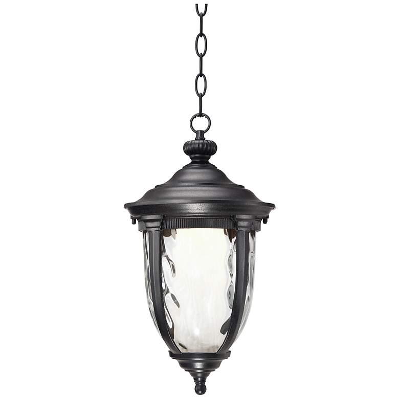 Image 1 Bellagio&#8482; 18 inch High LED Black Outdoor Hanging Light