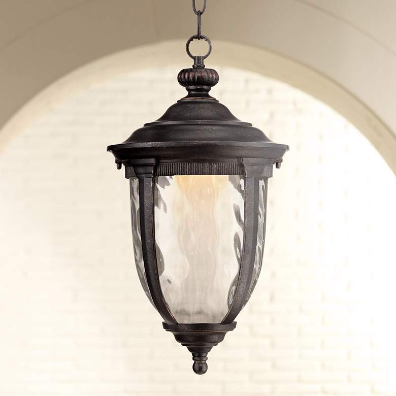 Image 1 Bellagio&#8482; 18 inch High LED Veranda Bronze Outdoor Hanging Light