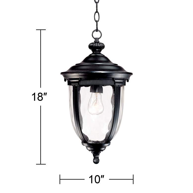 Image 7 Bellagio 18" High Texturized Black Traditional Outdoor Hanging Light more views