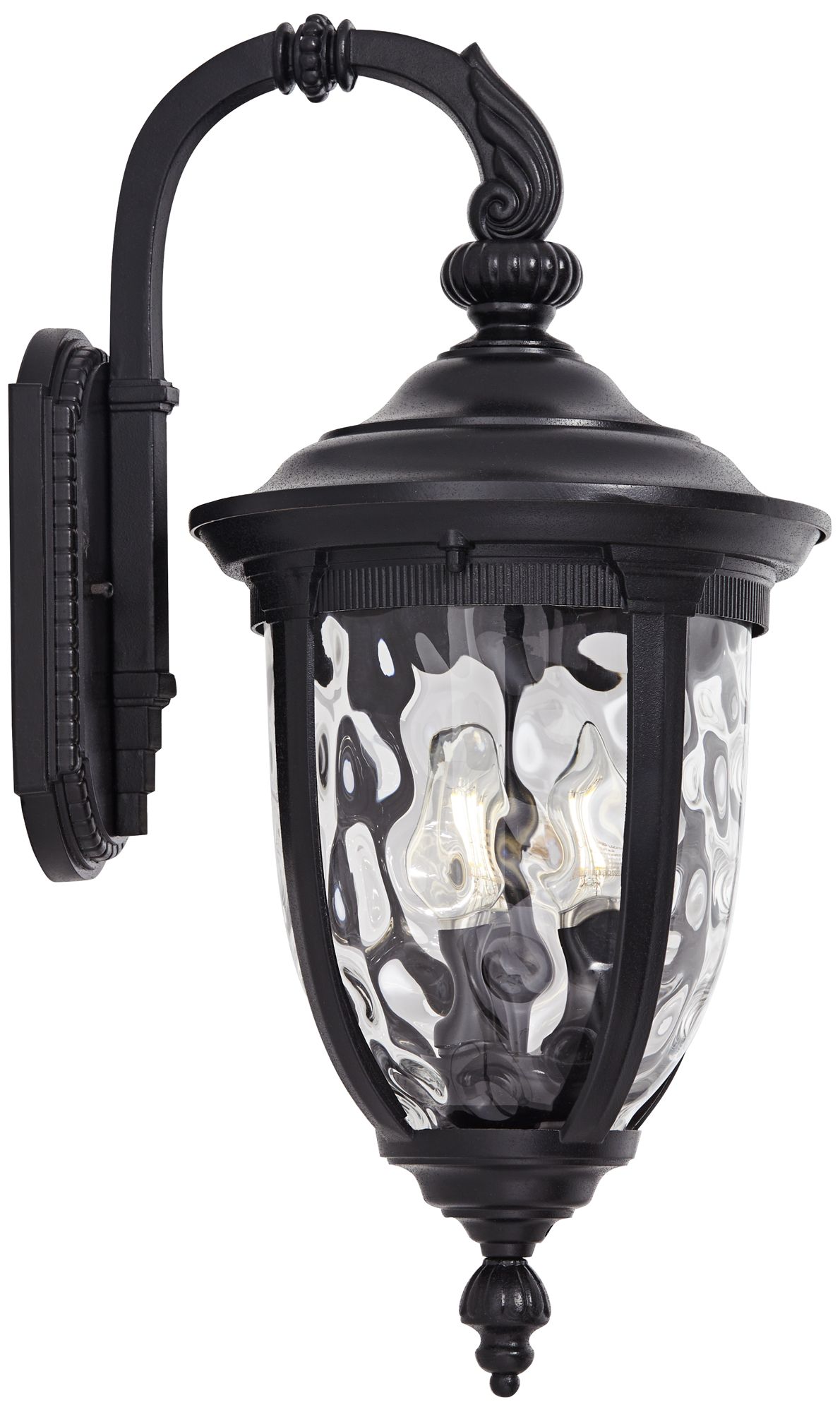 Bellagio 20 1/2" High Black Downbridge Outdoor Wall Light in scene