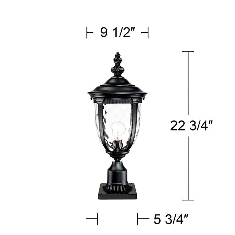 Image 6 Bellagio 22 3/4 inch High Black Traditional Post Light with Pier Adapter more views