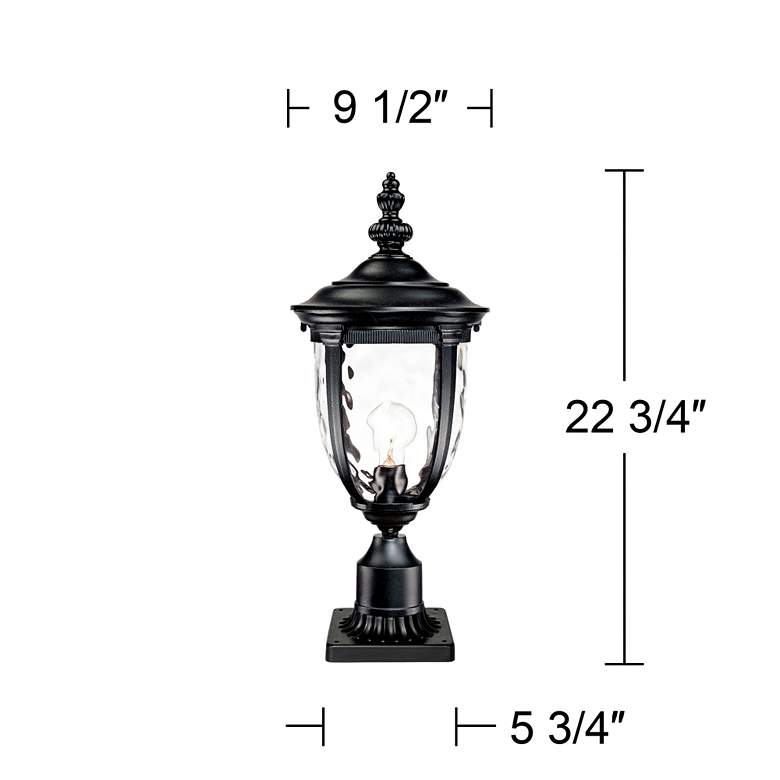 Image 6 Bellagio 22 3/4" High Black Traditional Post Light with Pier Adapter more views