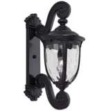 Bellagio 24&quot; High Black Dual Scroll Arm Outdoor Wall Light