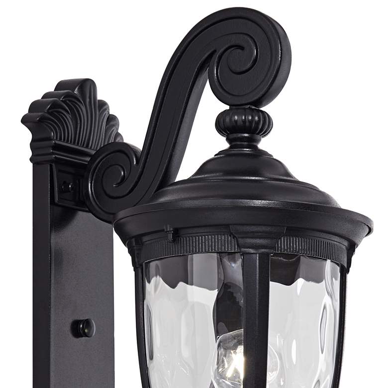 Image 3 Bellagio 24" High Black Dual Scroll Arm Outdoor Wall Light more views