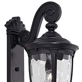 Image3 of Bellagio 24" High Black Dual Scroll Arm Outdoor Wall Light more views