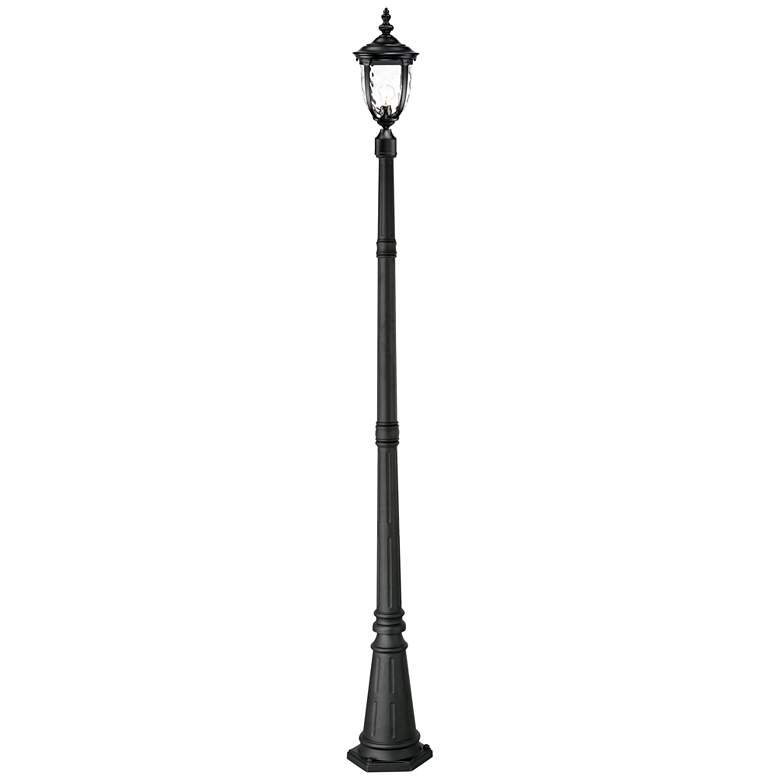 Image 1 Bellagio 95 3/4 inch High Black Post Light with Flat Base Pole